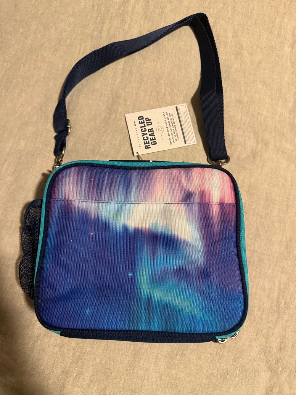 Pottery Barn Teen Crossbody Lunch Bag in Navy, Purple & Teal NWT